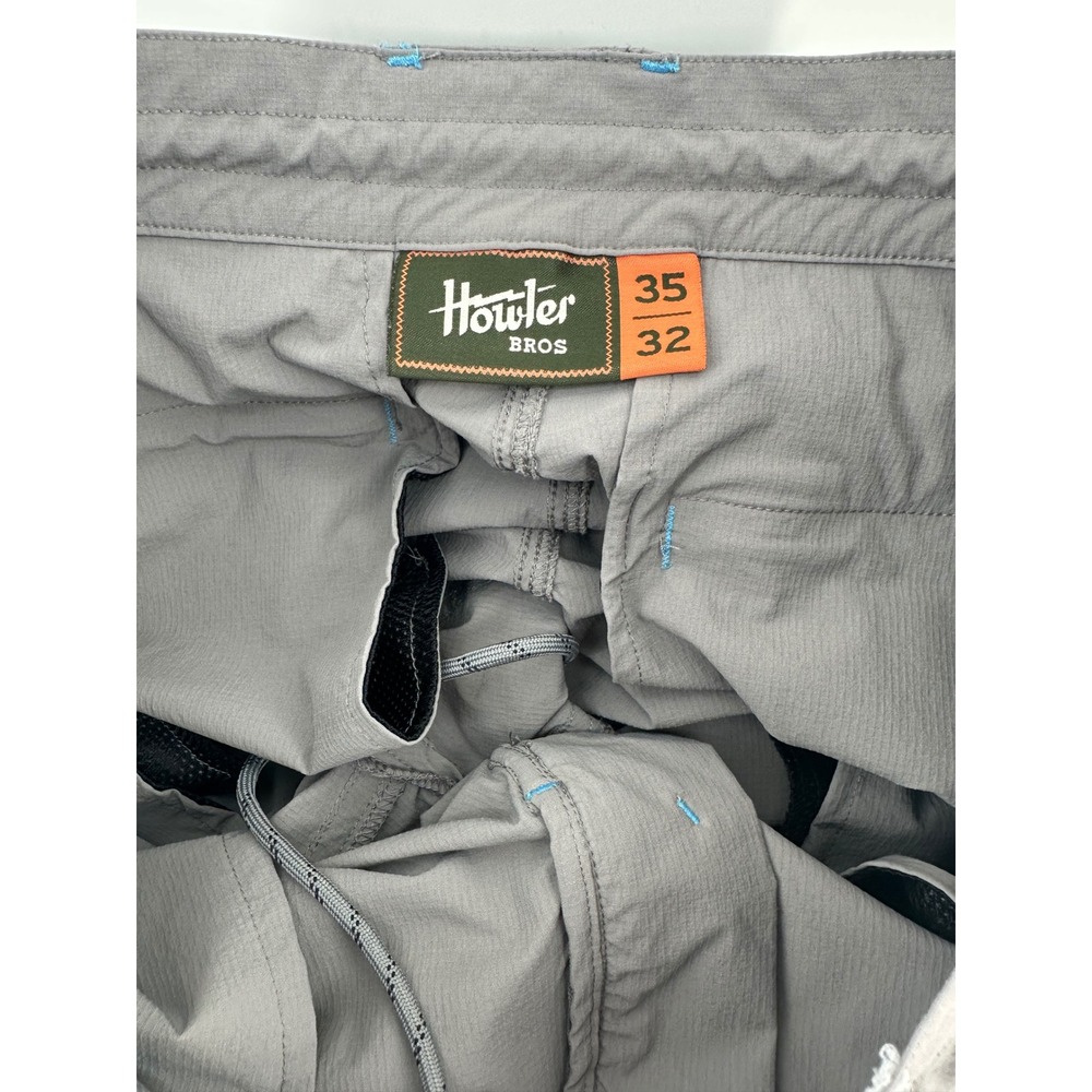 Howler Brothers Shoalwater Tech Pants Mens 35x32 Grey Stretch Fishing Hiking - Picture 2 of 7